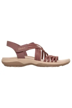 Sandali malva con fasce elastiche Skechers REGGAE SLIM SUNNYSIDE 2.0