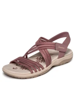 Sandali malva con fasce elastiche Skechers REGGAE SLIM SUNNYSIDE 2.0