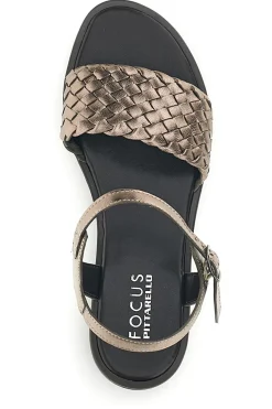 Sandali marrone con fascia intrecciata pelle Pittarello focus 222230
