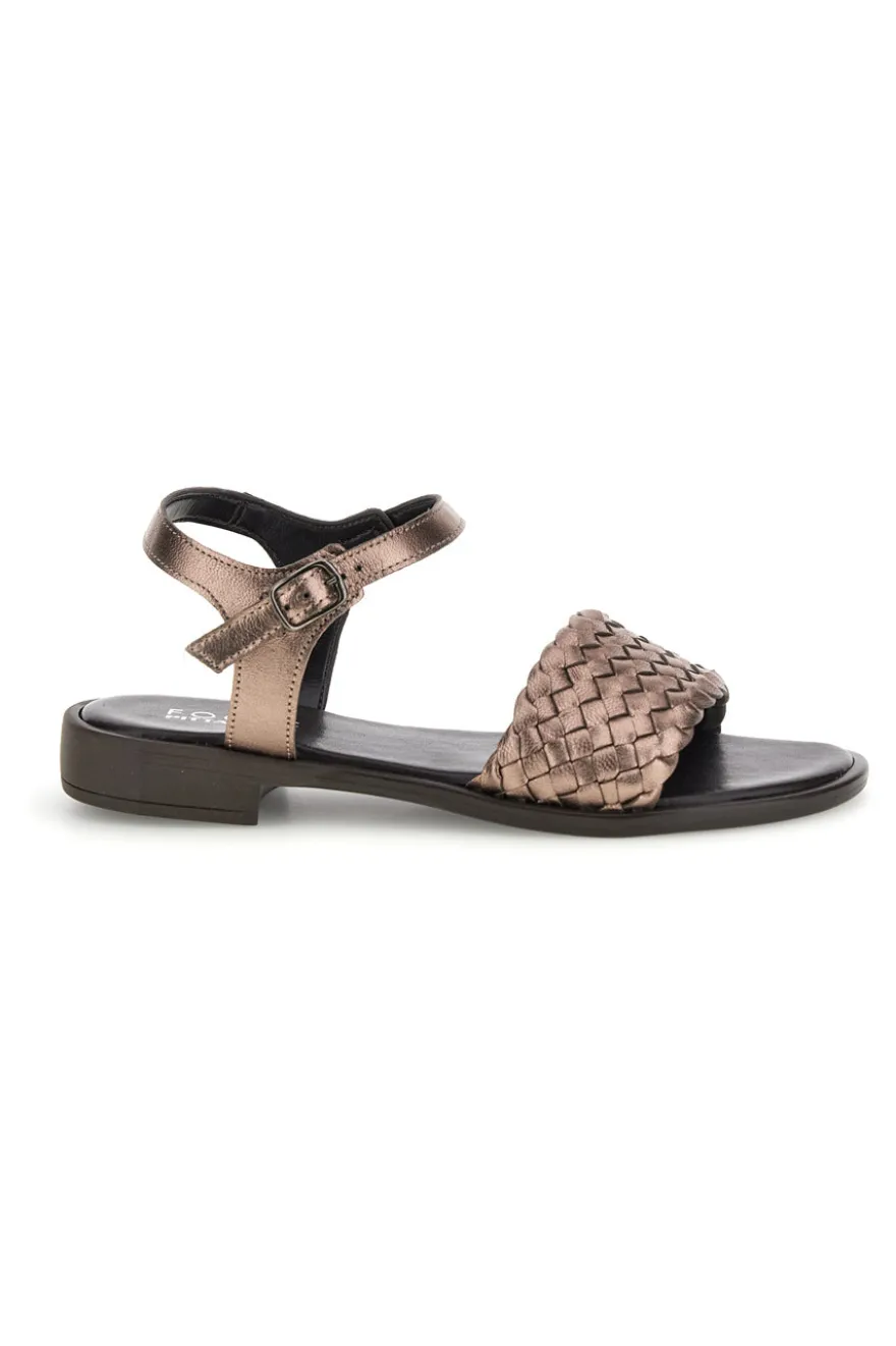 Sandali marrone con fascia intrecciata pelle Pittarello focus 222230