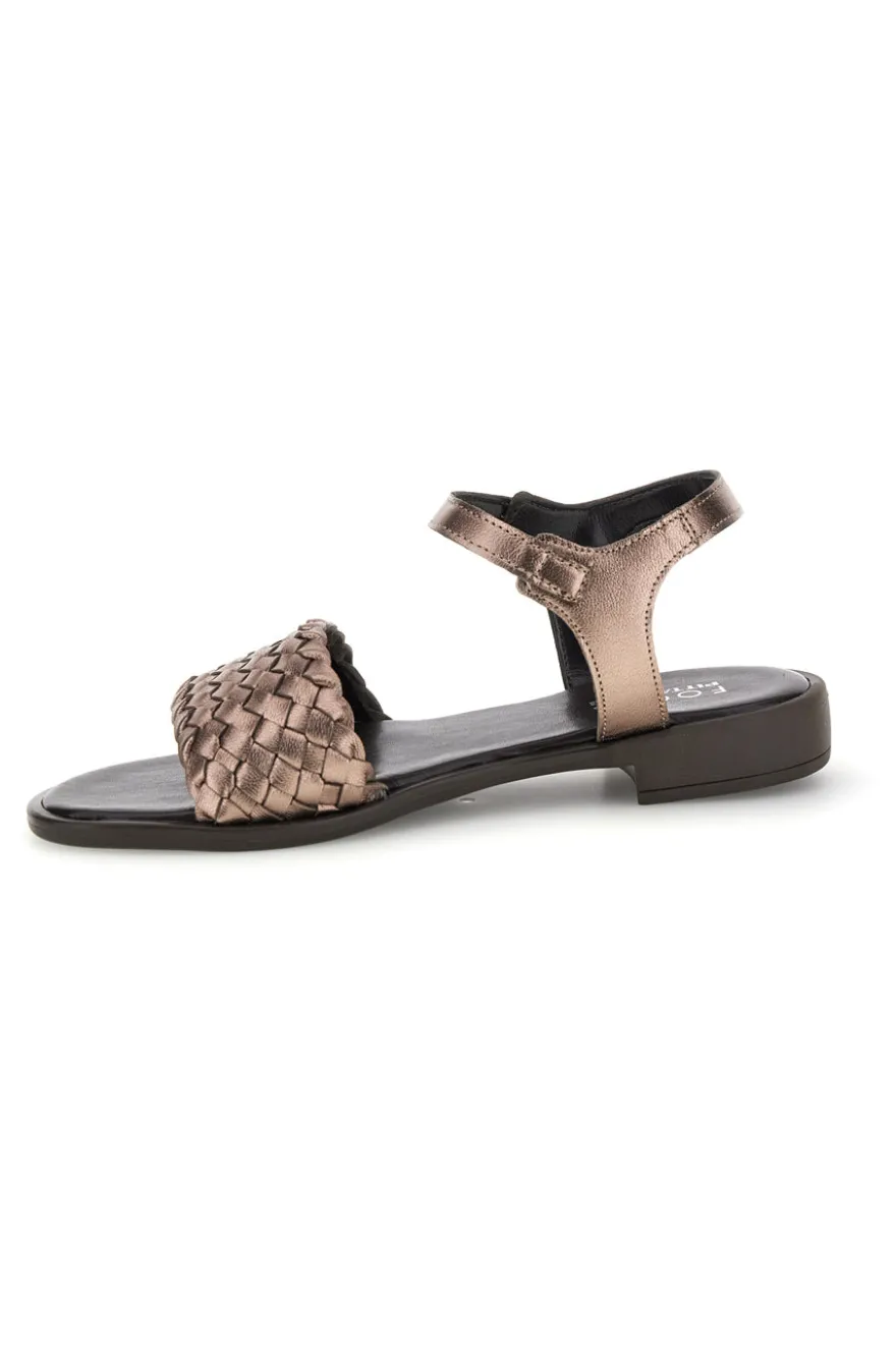 Sandali marrone con fascia intrecciata pelle Pittarello focus 222230
