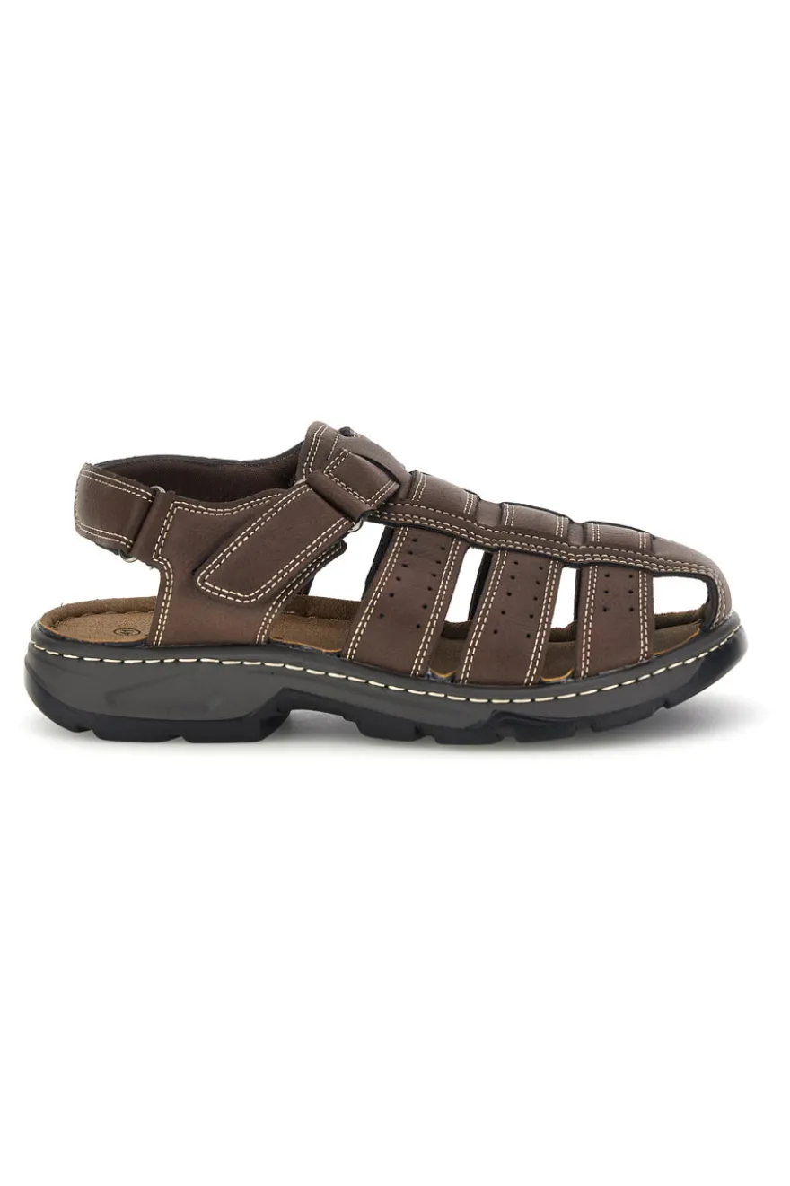 Sandali marrone punta chiusa strappo regolabile Jerpoint M8557