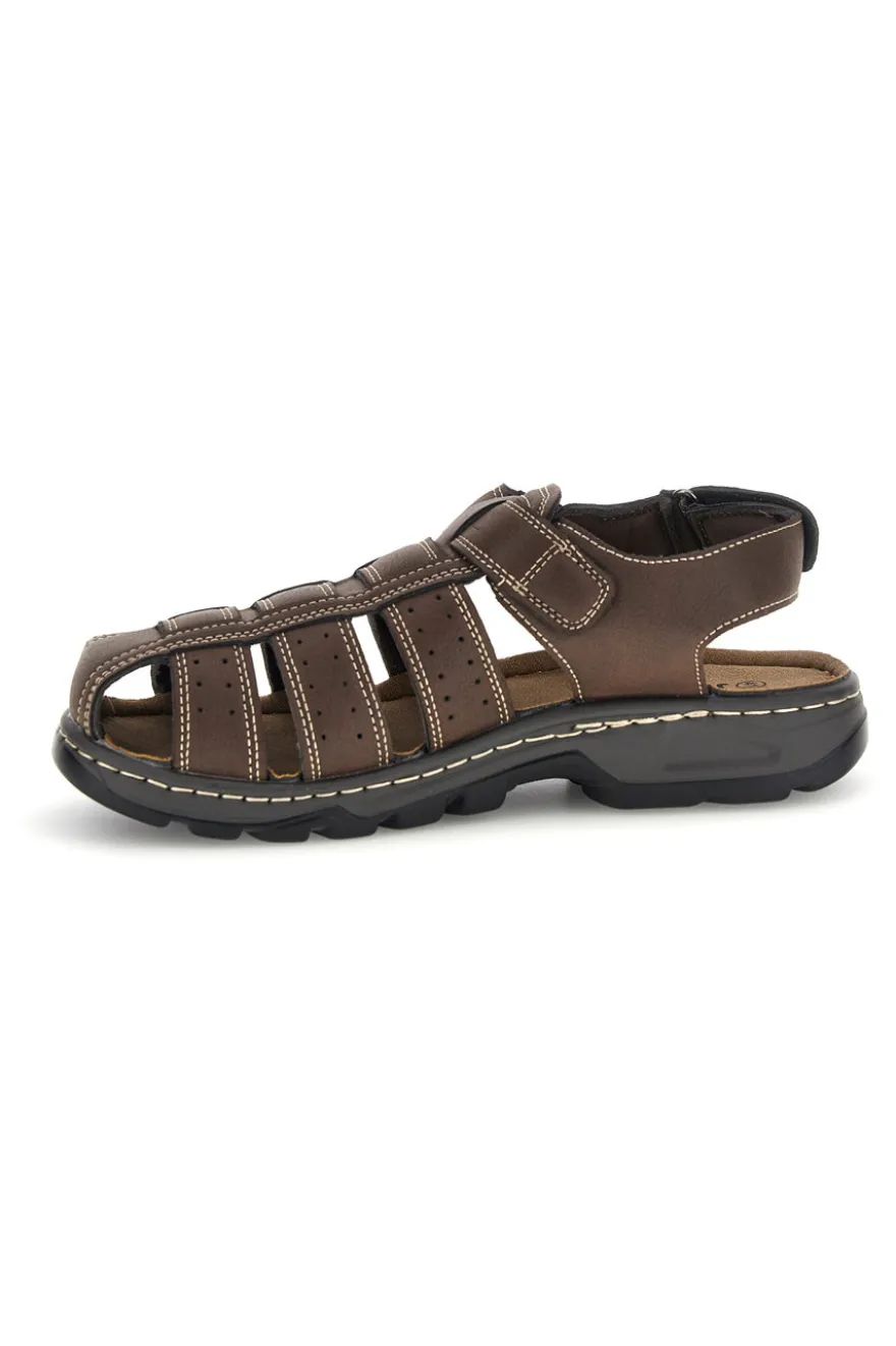 Sandali marrone punta chiusa strappo regolabile Jerpoint M8557