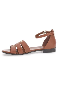 Sandali Marroni Bassi in Vera Pelle Pittarello Look 225485