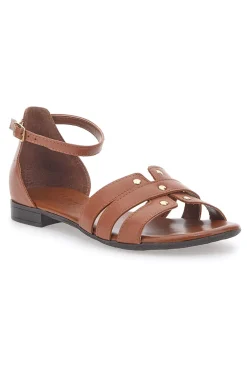 Sandali Marroni Bassi in Vera Pelle Pittarello Look 225485