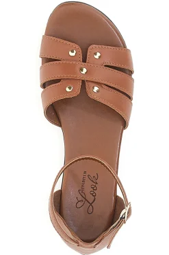 Sandali Marroni Bassi in Vera Pelle Pittarello Look 225485