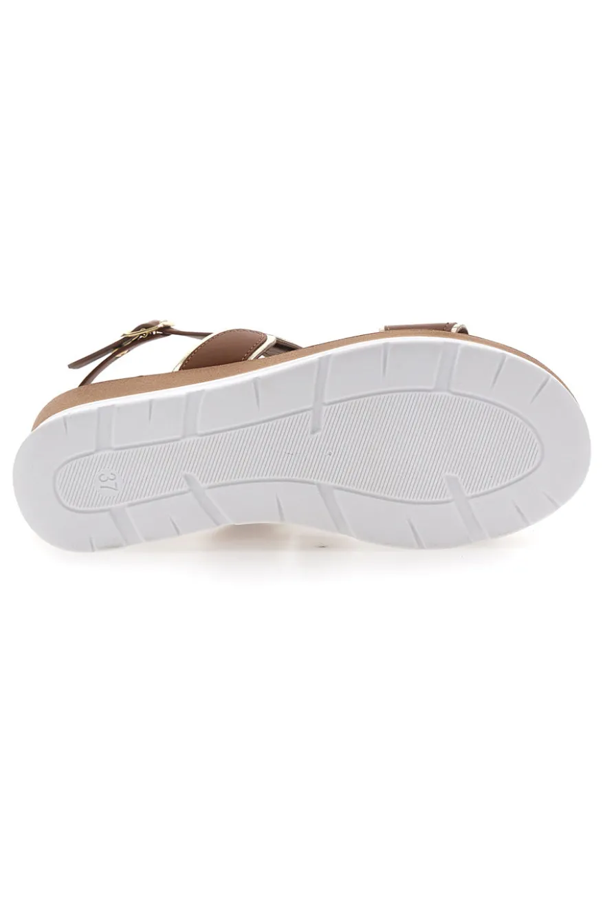 Sandali Marroni con Brillantini e Platform PLOCADI 11075035