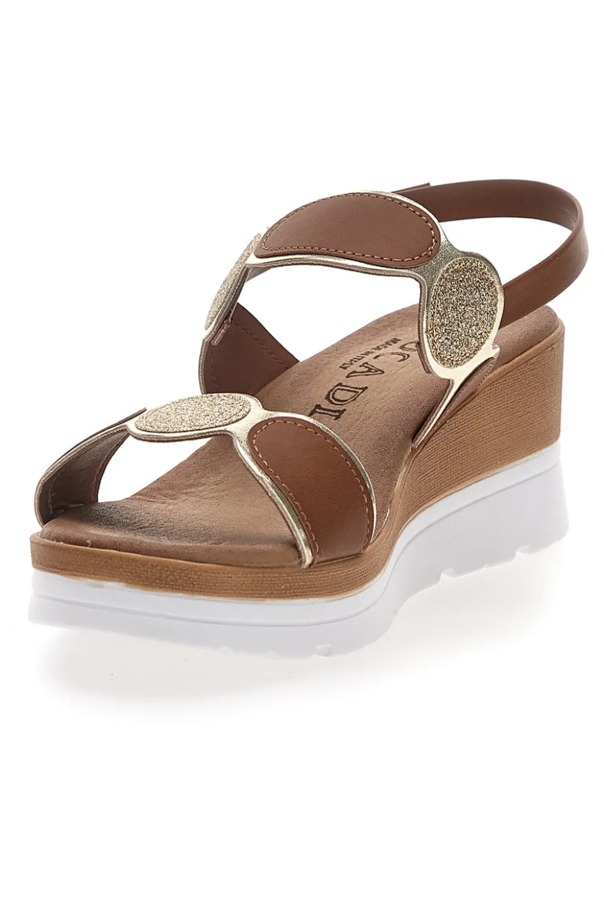 Sandali Marroni con Brillantini e Platform PLOCADI 11075035