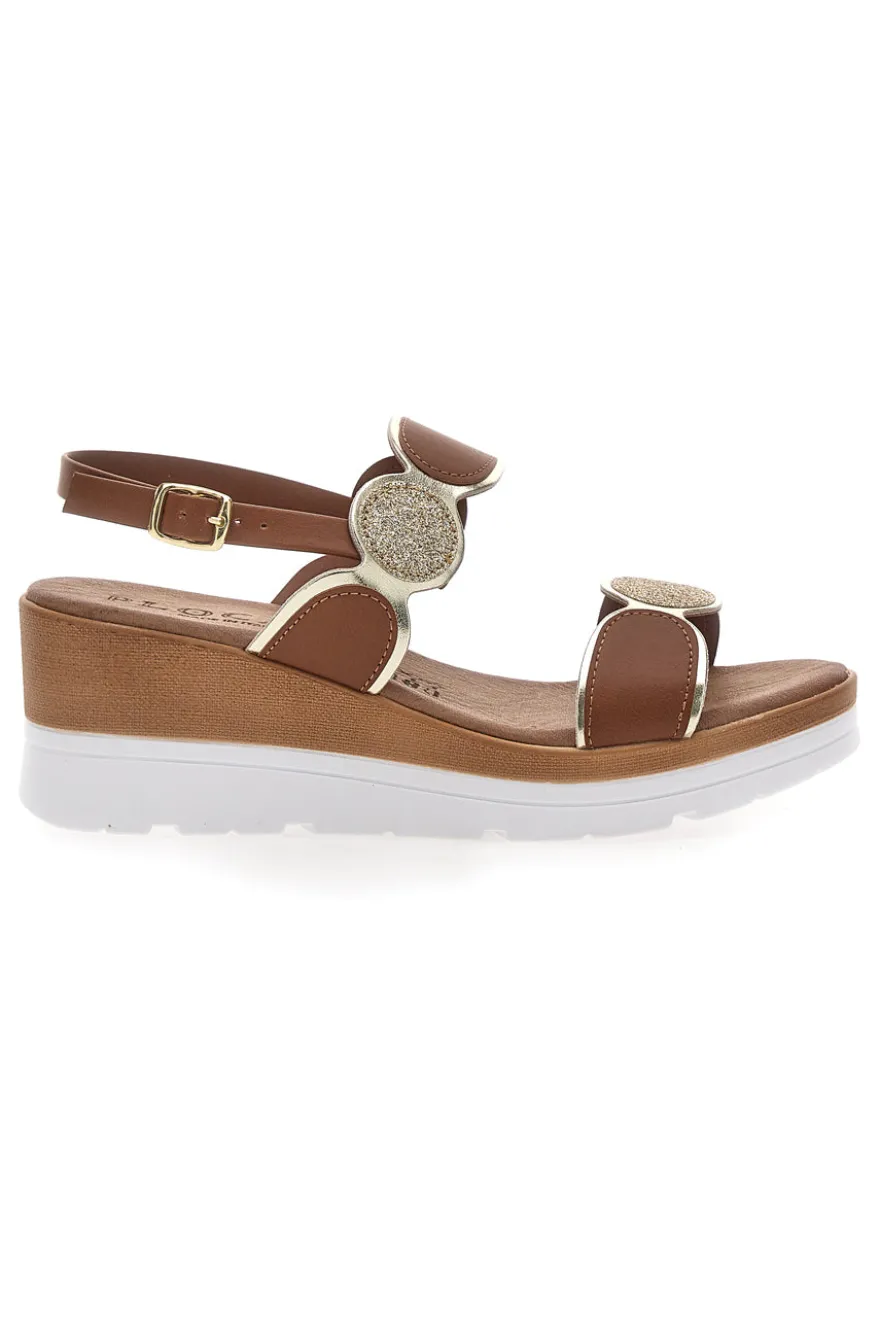 Sandali Marroni con Brillantini e Platform PLOCADI 11075035