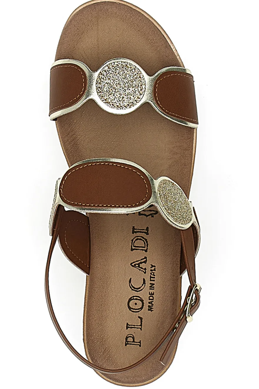 Sandali Marroni con Brillantini e Platform PLOCADI 11075035