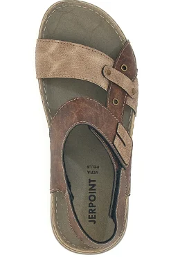 Sandali Marroni con Chiusura a Strappo e Fascia Regolabile Jerpoint 8018