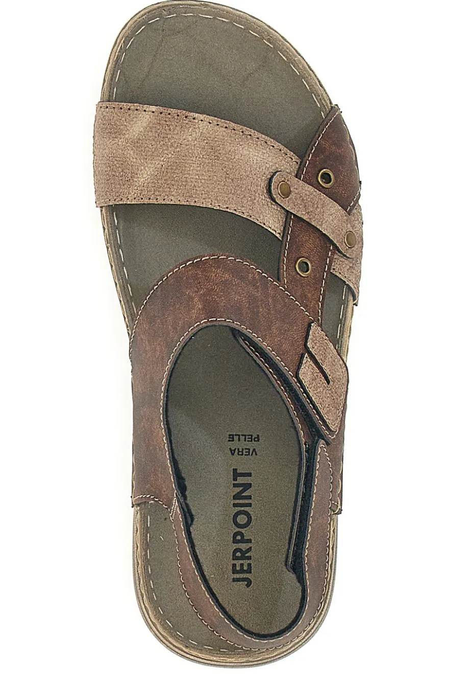 Sandali Marroni con Chiusura a Strappo e Fascia Regolabile Jerpoint 8018