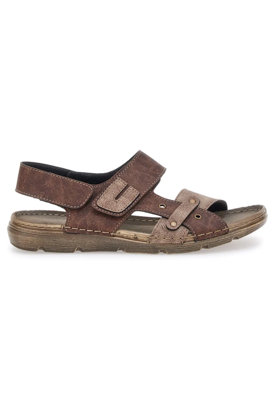 Sandali Marroni con Chiusura a Strappo e Fascia Regolabile Jerpoint 8018