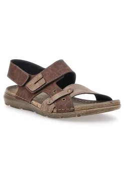 Sandali Marroni con Chiusura a Strappo e Fascia Regolabile Jerpoint 8018
