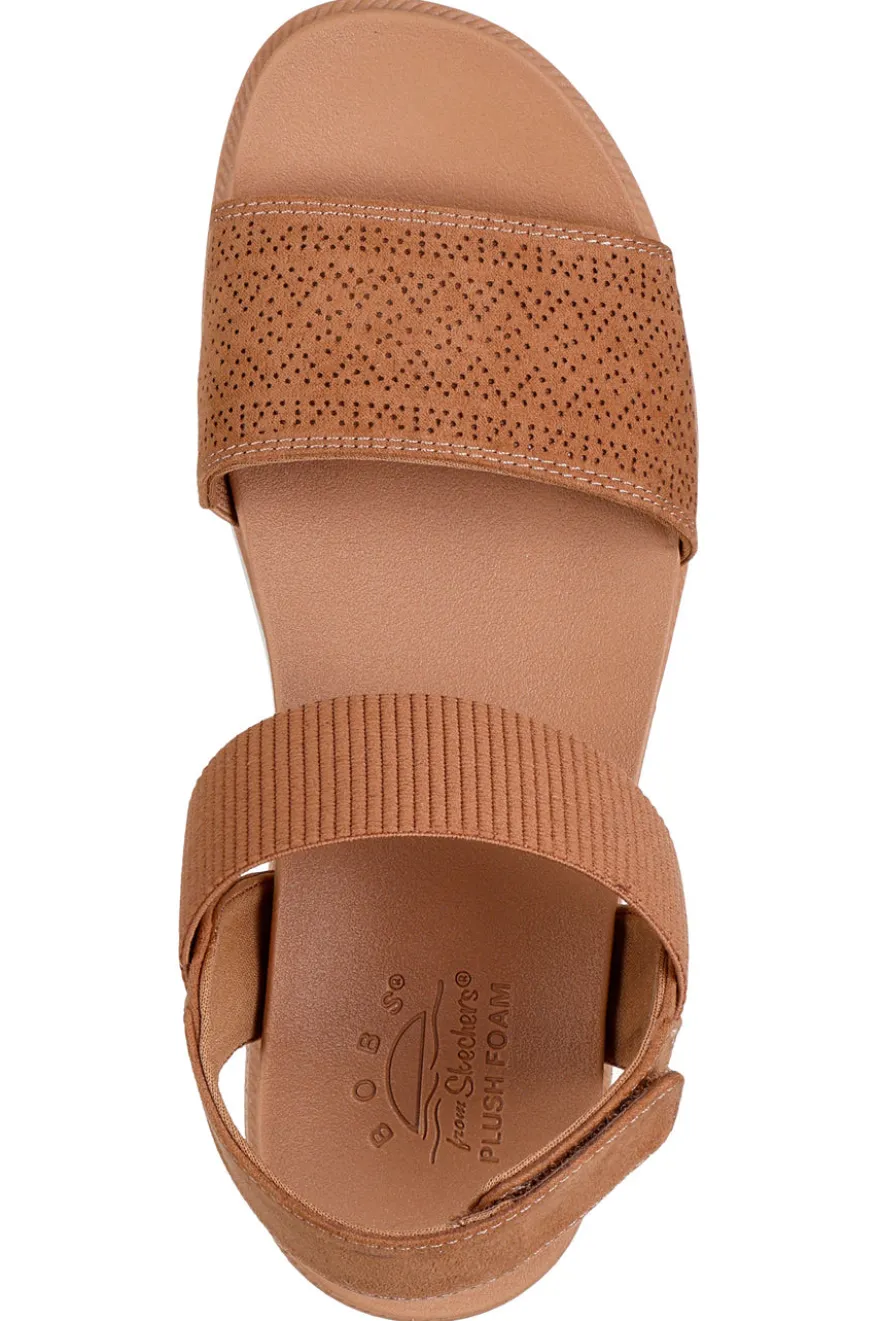 Sandali marroni con cinturino in velcro e fascia traforata Skechers Desert kiss low