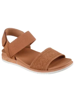Sandali marroni con cinturino in velcro e fascia traforata Skechers Desert kiss low