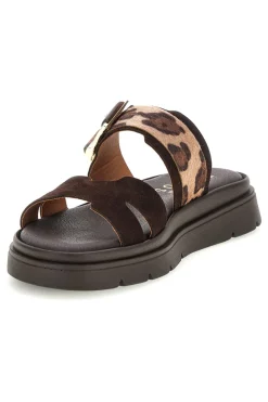 Sandali marroni con dettaglio animalier Pittarello focus MK3853361