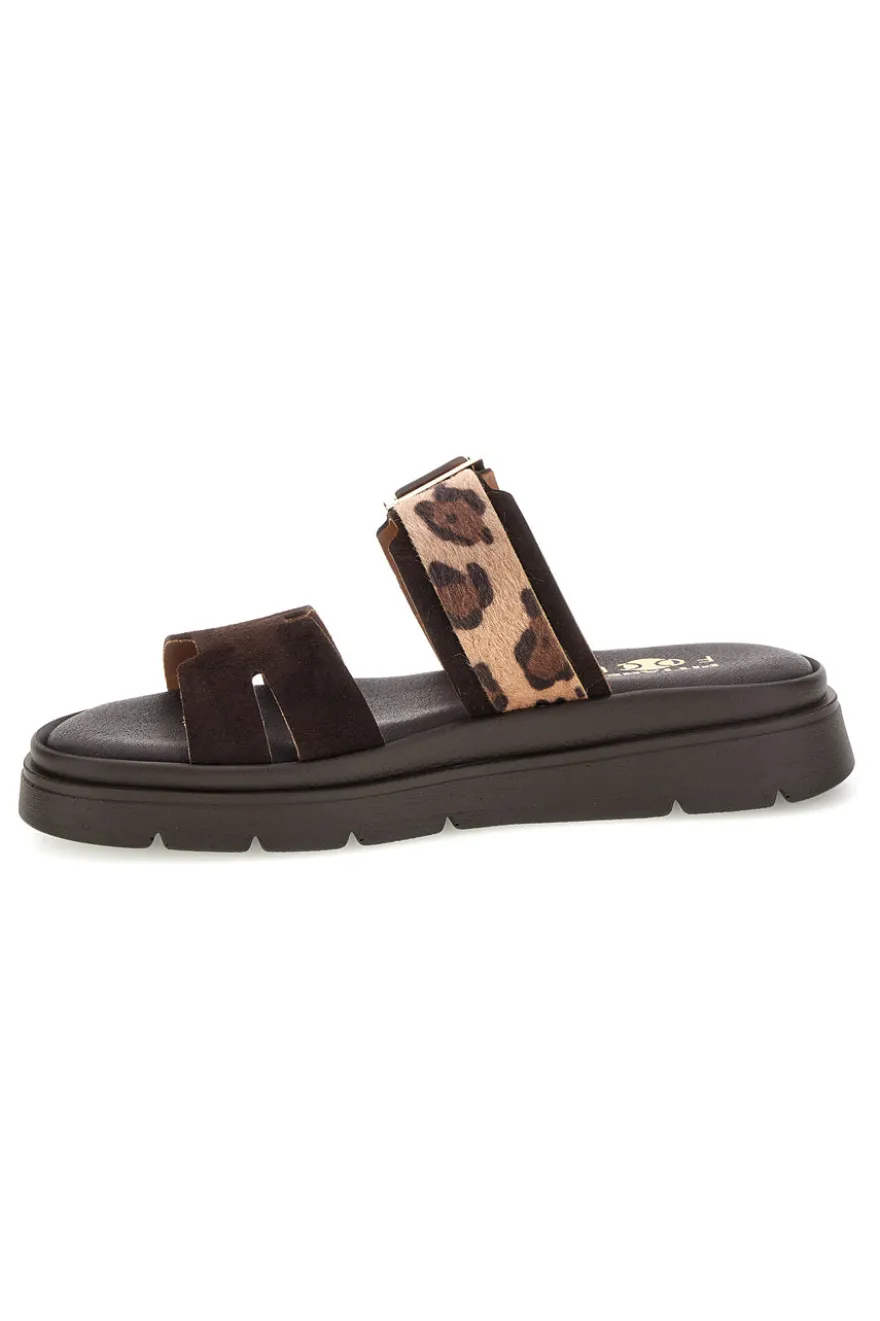 Sandali marroni con dettaglio animalier Pittarello focus MK3853361