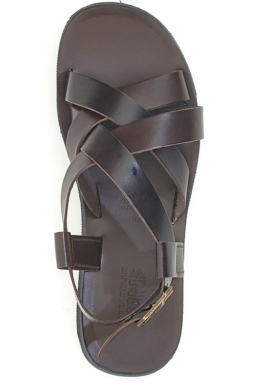 Sandali marroni con fasce incrociate Pittarello Sun 4415