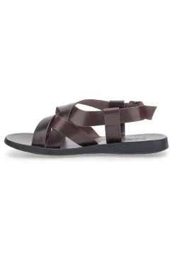 Sandali marroni con fasce incrociate Pittarello Sun 4415