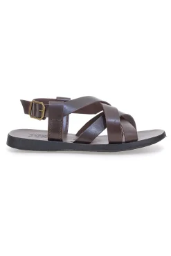 Sandali marroni con fasce incrociate Pittarello Sun 4415