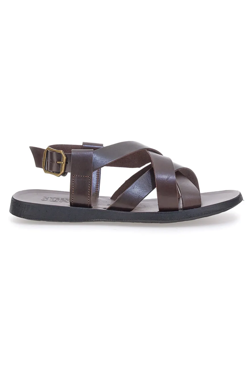 Sandali marroni con fasce incrociate Pittarello Sun 4415