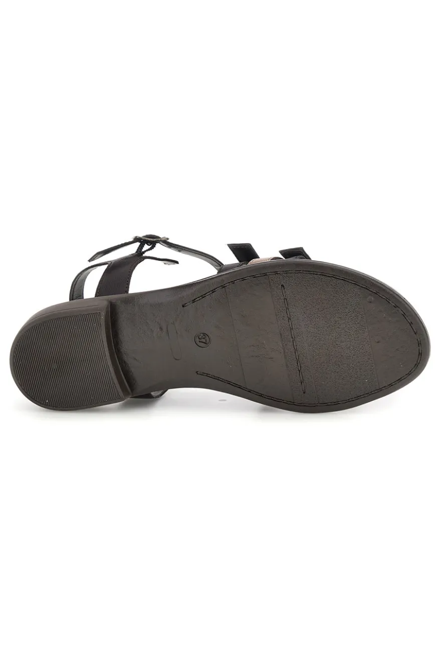 Sandali marroni con fasce e fibbie Pittarello Focus 222225