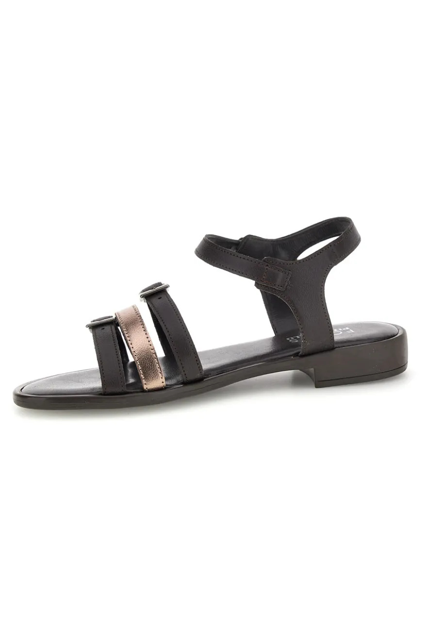 Sandali marroni con fasce e fibbie Pittarello Focus 222225