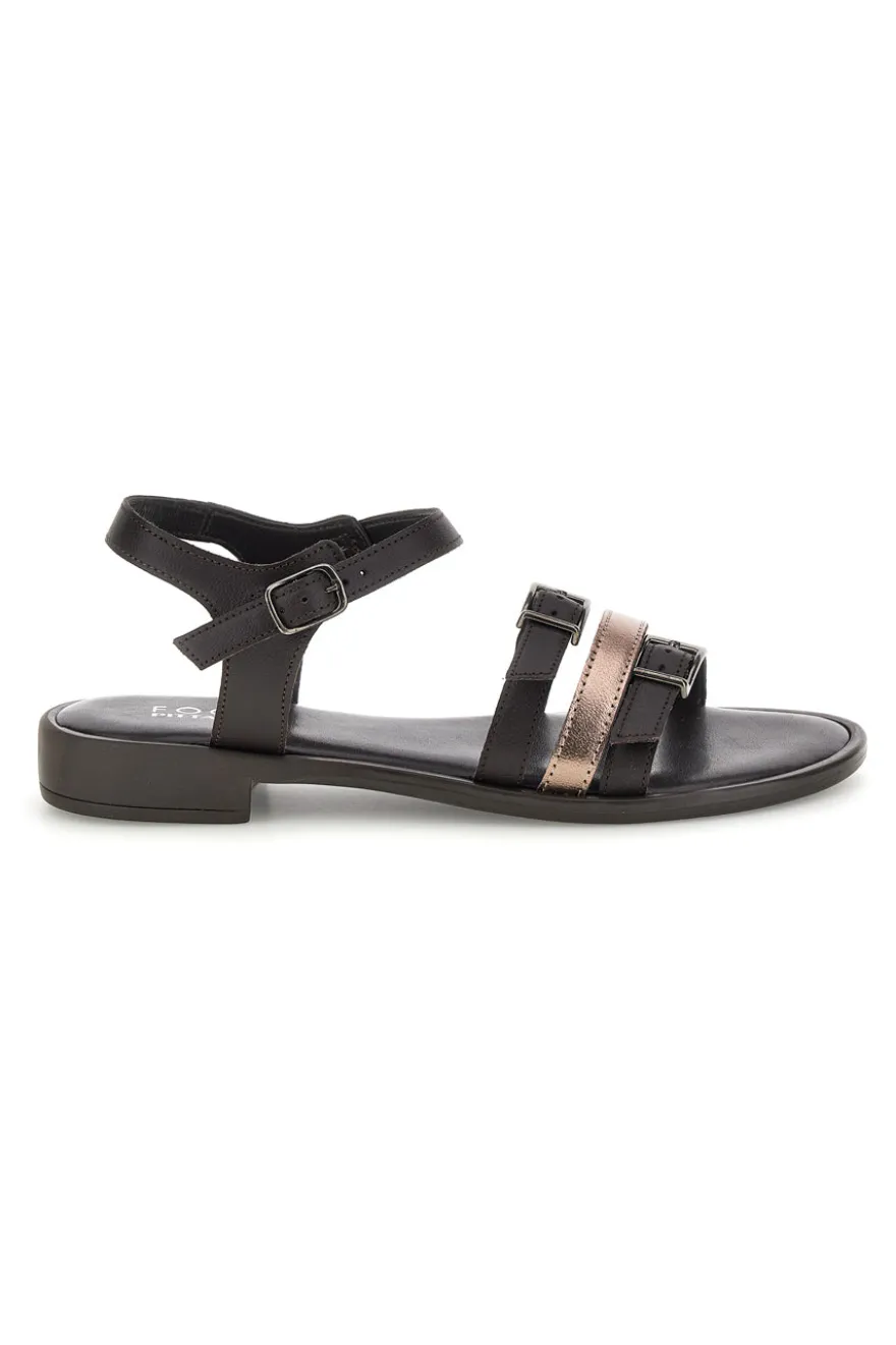 Sandali marroni con fasce e fibbie Pittarello Focus 222225