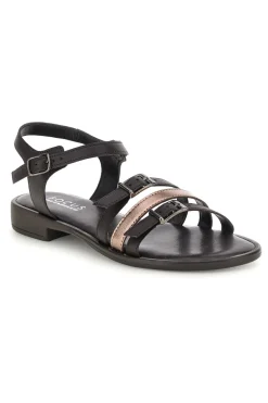 Sandali marroni con fasce e fibbie Pittarello Focus 222225