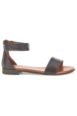 Sandali marroni con fascia e zip sul retro Pittarello look 225495