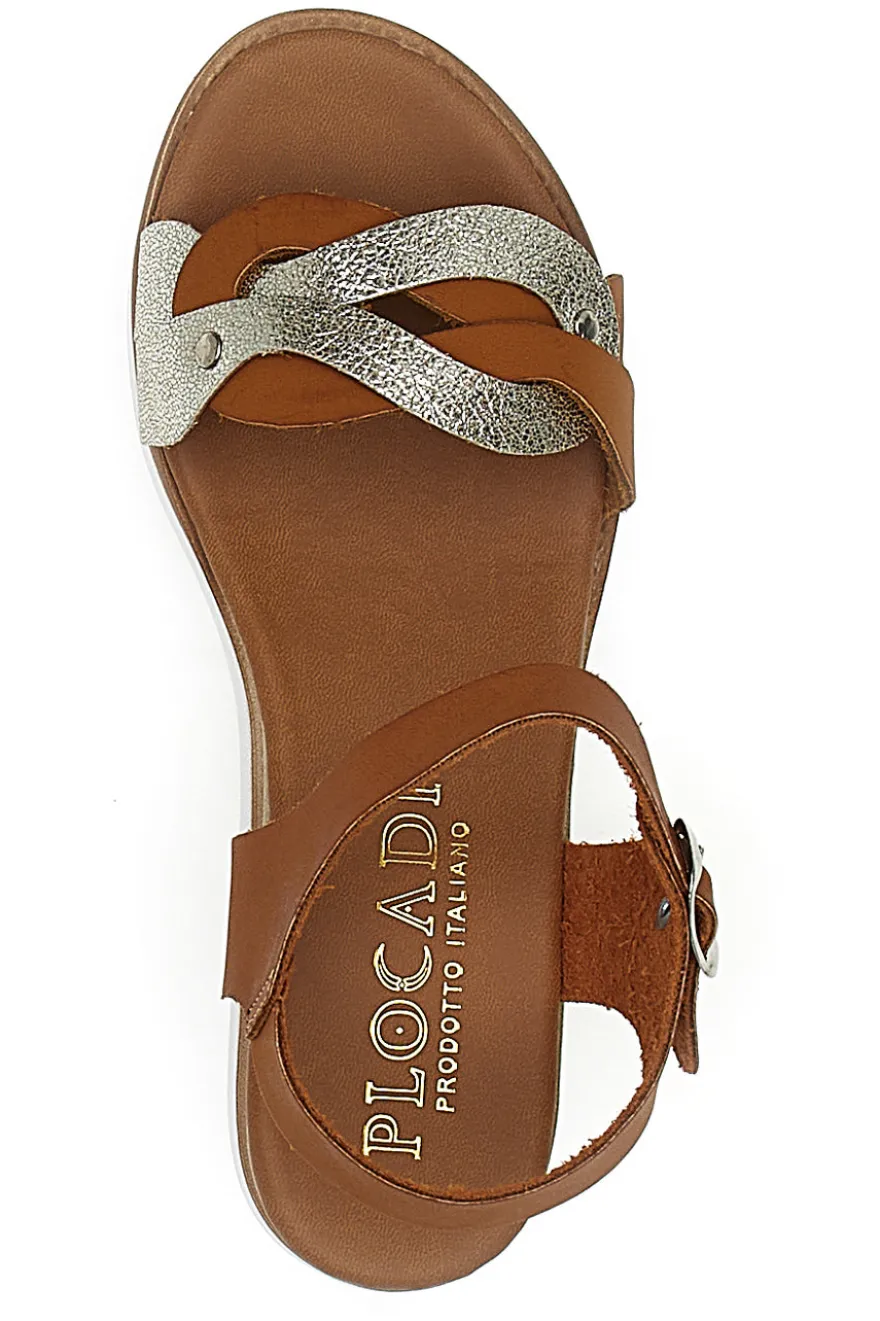 Sandali Marroni Con Platform 4,5 Cm Plocadi 30017