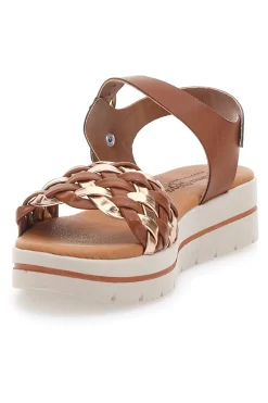 Sandali Marroni con Platform e Tomaia Intrecciata PRIMA RIGA 4