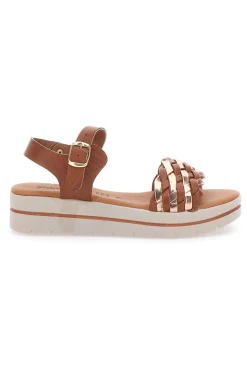 Sandali Marroni con Platform e Tomaia Intrecciata PRIMA RIGA 4