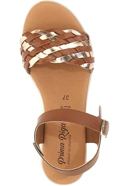 Sandali Marroni con Platform e Tomaia Intrecciata PRIMA RIGA 4