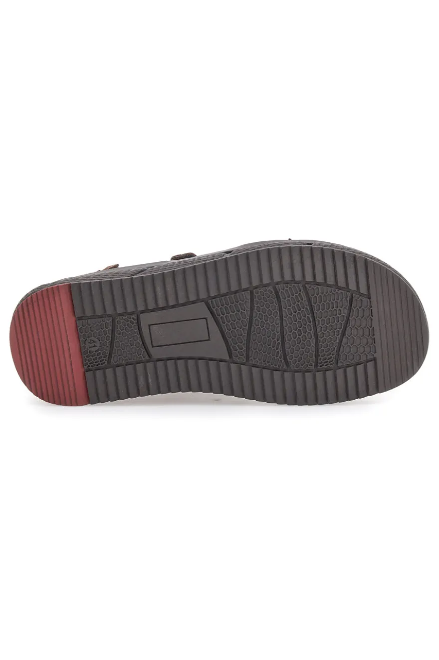 Sandali Marroni Con Strappi in Velcro Altemberg 2406