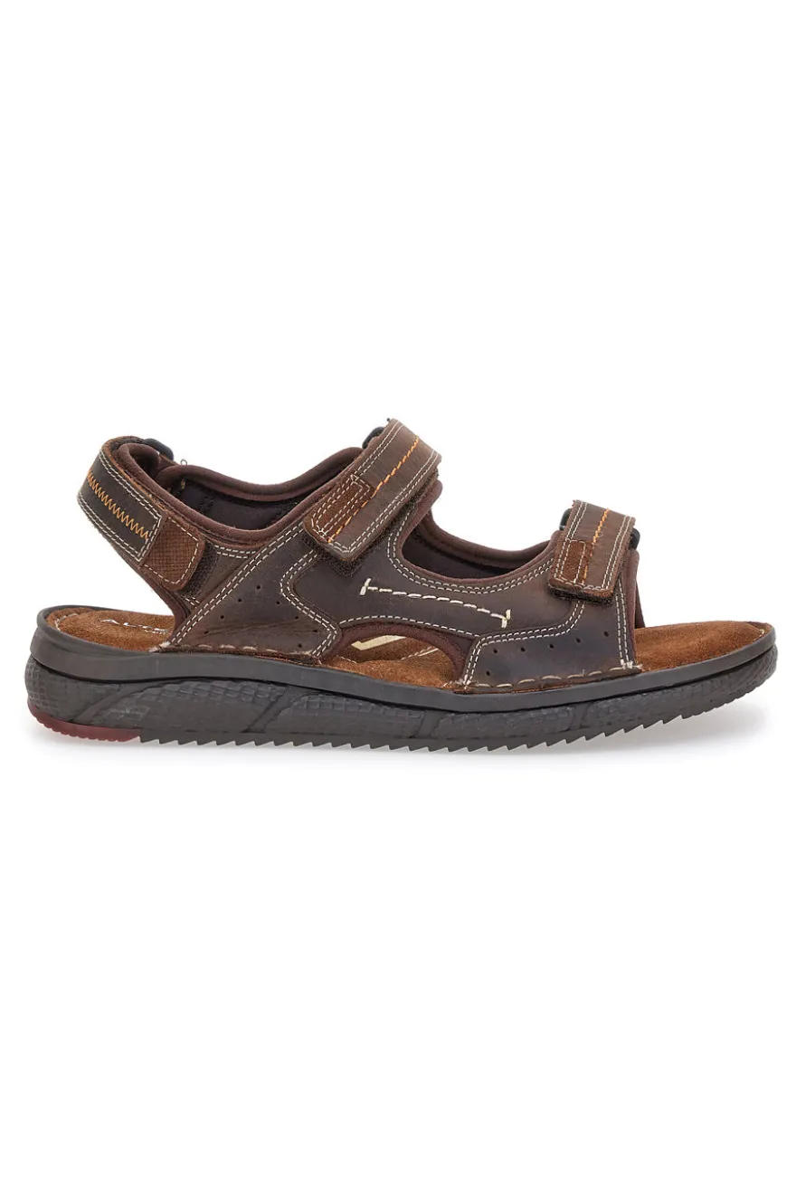 Sandali Marroni Con Strappi in Velcro Altemberg 2406