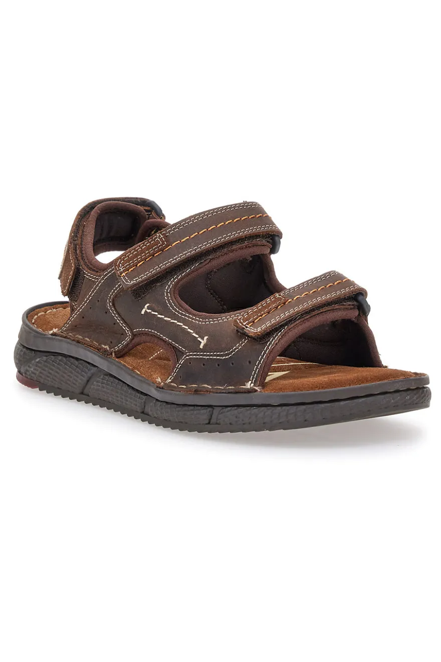 Sandali Marroni Con Strappi in Velcro Altemberg 2406
