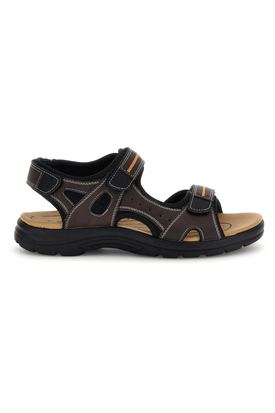 Sandali marroni con strappi in velcro Jerpoint CN15