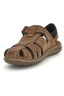 Sandali marroni con strappo in velcro Fly dinamic FD29