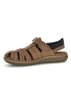 Sandali marroni con strappo in velcro Fly dinamic FD29