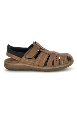 Sandali marroni con strappo in velcro Fly dinamic FD29