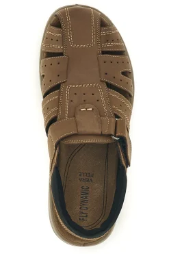 Sandali marroni con strappo in velcro Fly dinamic FD29