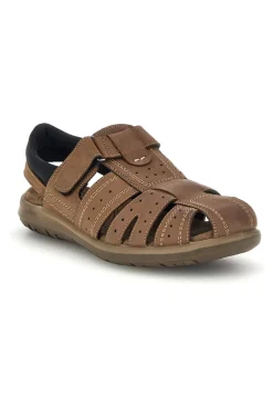 Sandali marroni con strappo in velcro Fly dinamic FD29