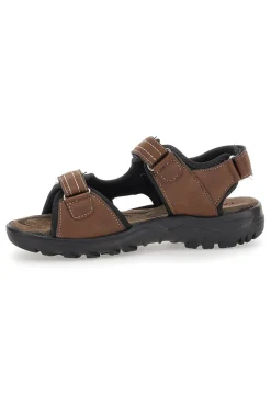 Sandali Marroni Con Strappi in Velcro Canguro 1015