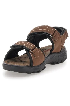 Sandali Marroni Con Strappi in Velcro Canguro 1015
