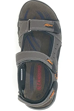 Sandali marroni con strappi regolabili Canguro CA1002 da donna