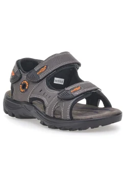 Sandali marroni con strappi regolabili Canguro CA1002 da donna