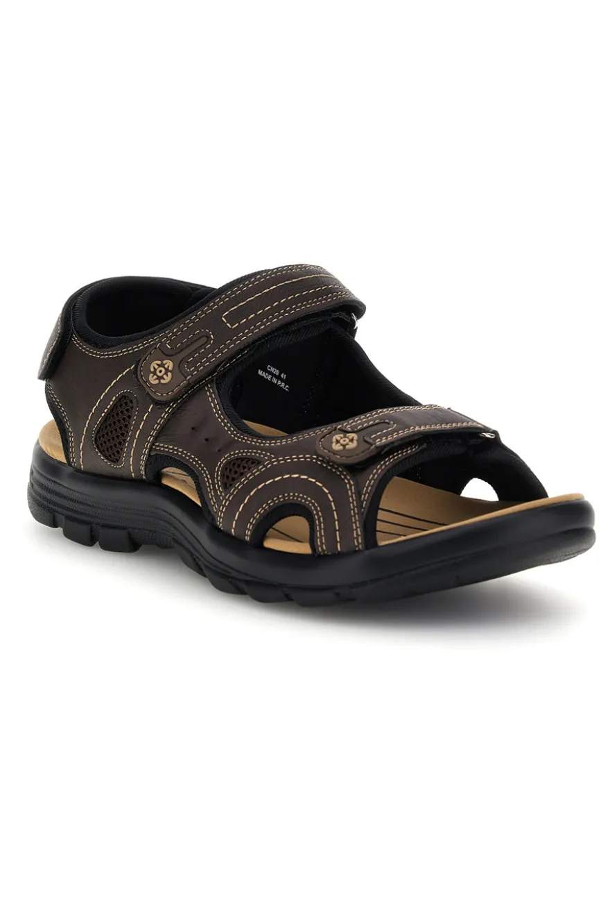 Sandali marroni con strappi in velcro Jerpoint CN20