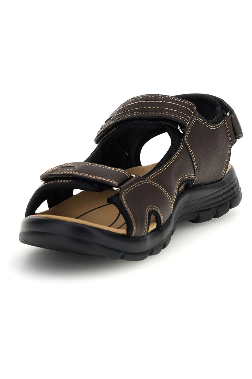 Sandali marroni con strappi in velcro Jerpoint CN20